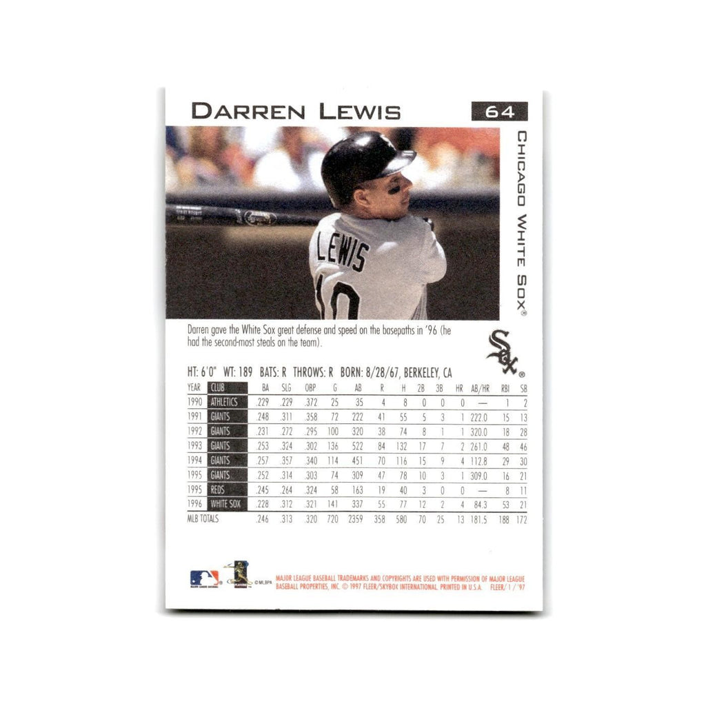Darren Lewis 1997 Fleer #64 Chicago White Sox Baseball Card NM