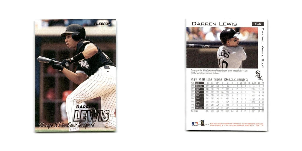 Darren Lewis 1997 Fleer #64 Chicago White Sox Baseball Card NM