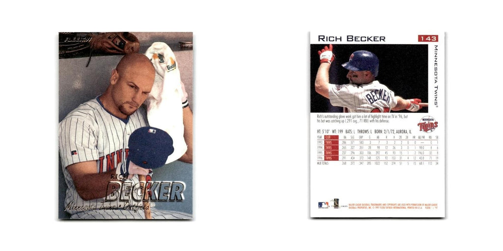 Rich Becker 1997 Fleer #143 Minnesota Twins Baseball Card NM