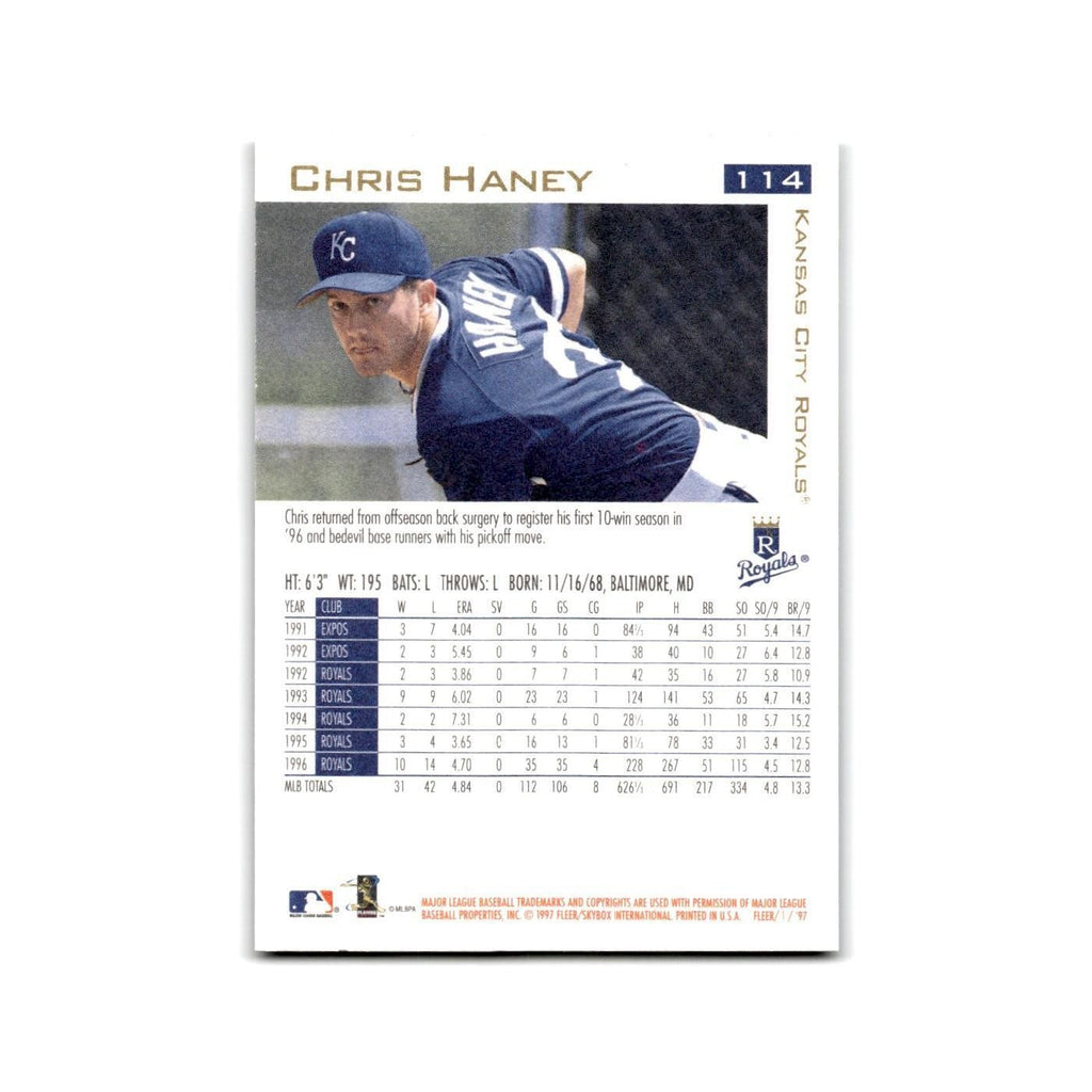Chris Haney 1997 Fleer #114 Kansas City Royals Baseball Card NM