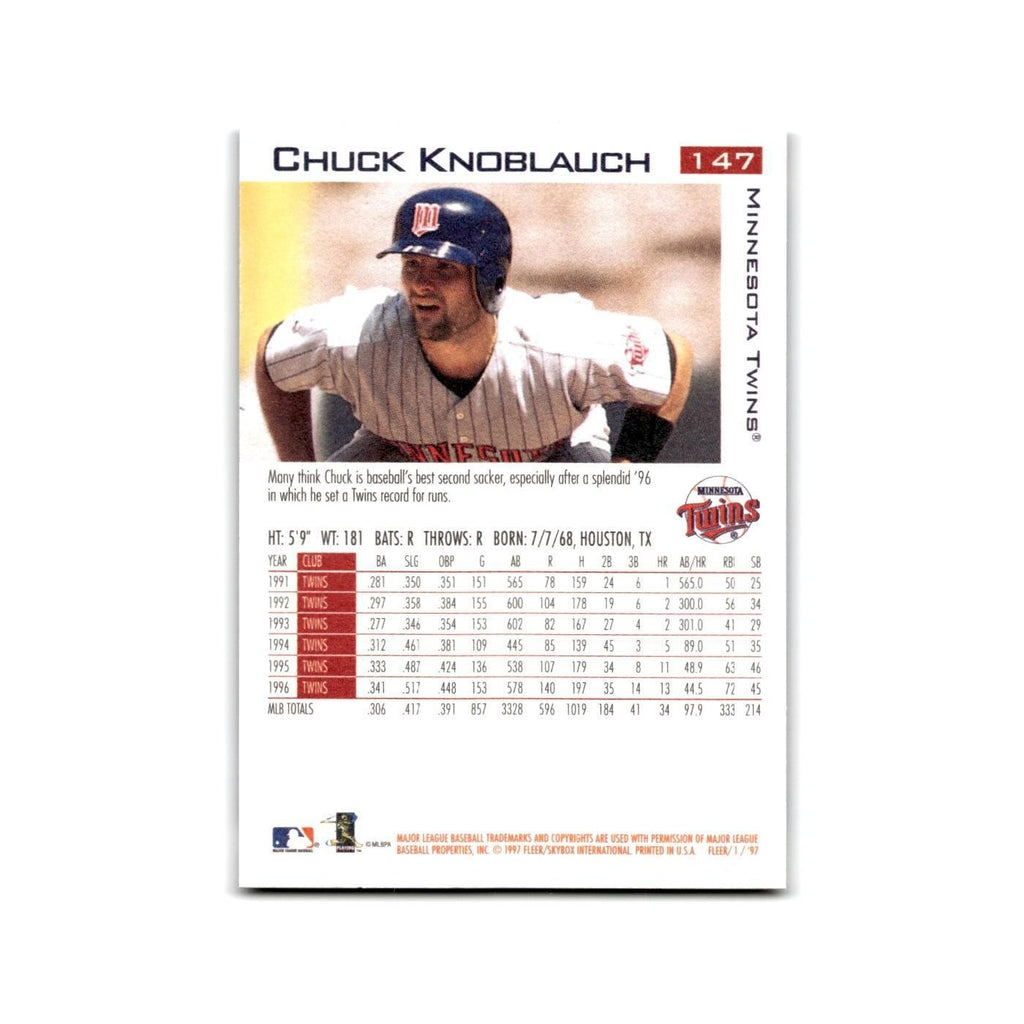 Chuck Knoblauch 1997 Fleer #147 Minnesota Twins Baseball Card NM