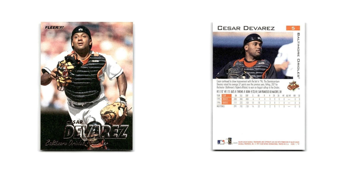 Cesar Devarez 1997 Fleer #5 Baltimore Orioles Baseball Card NM
