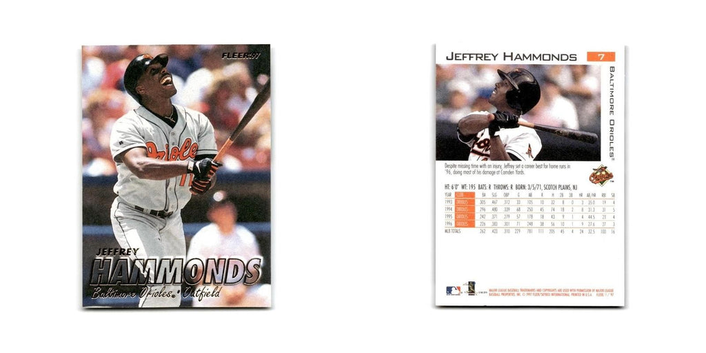 Jeffrey Hammonds 1997 Fleer #7 Baltimore Orioles Baseball Card NM