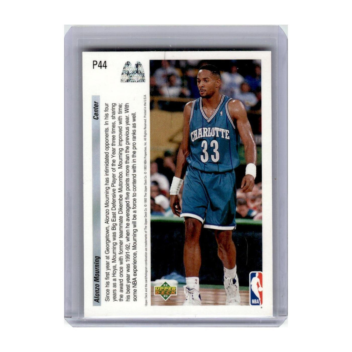 1992 Upper Deck McDonald's Alonzo Mourning Hornets #P44