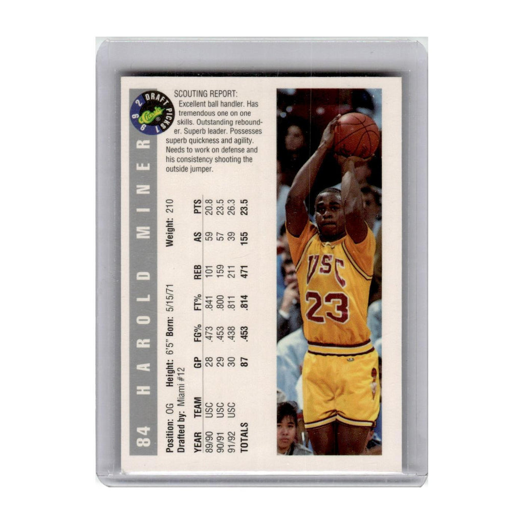 1992 Classic Draft Picks Harold Miner #84