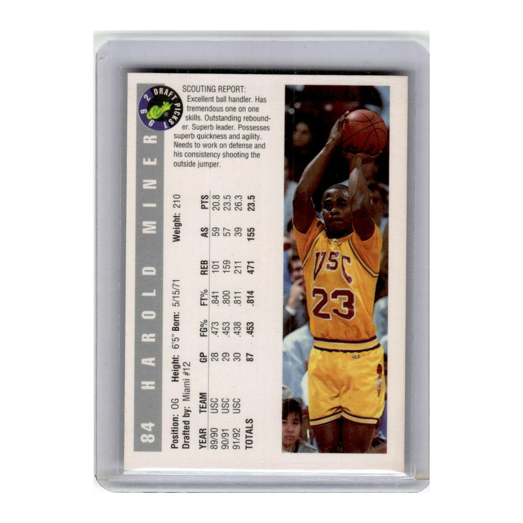 1992 Classic Draft Picks Harold Miner #84