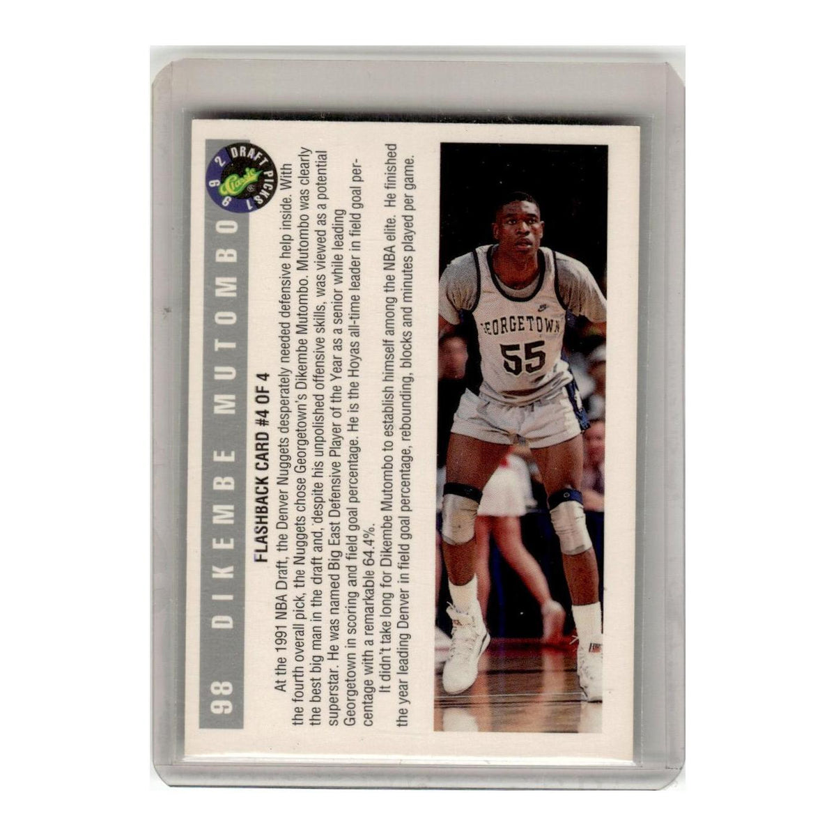 1992 Classic Draft Dikembe Mutombo Georgetown Hoyas #98