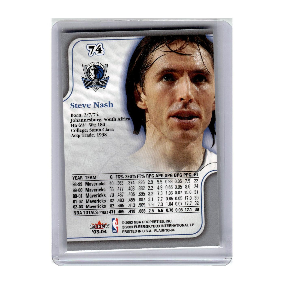 2003 Flair Steve Nash Mavericks #74