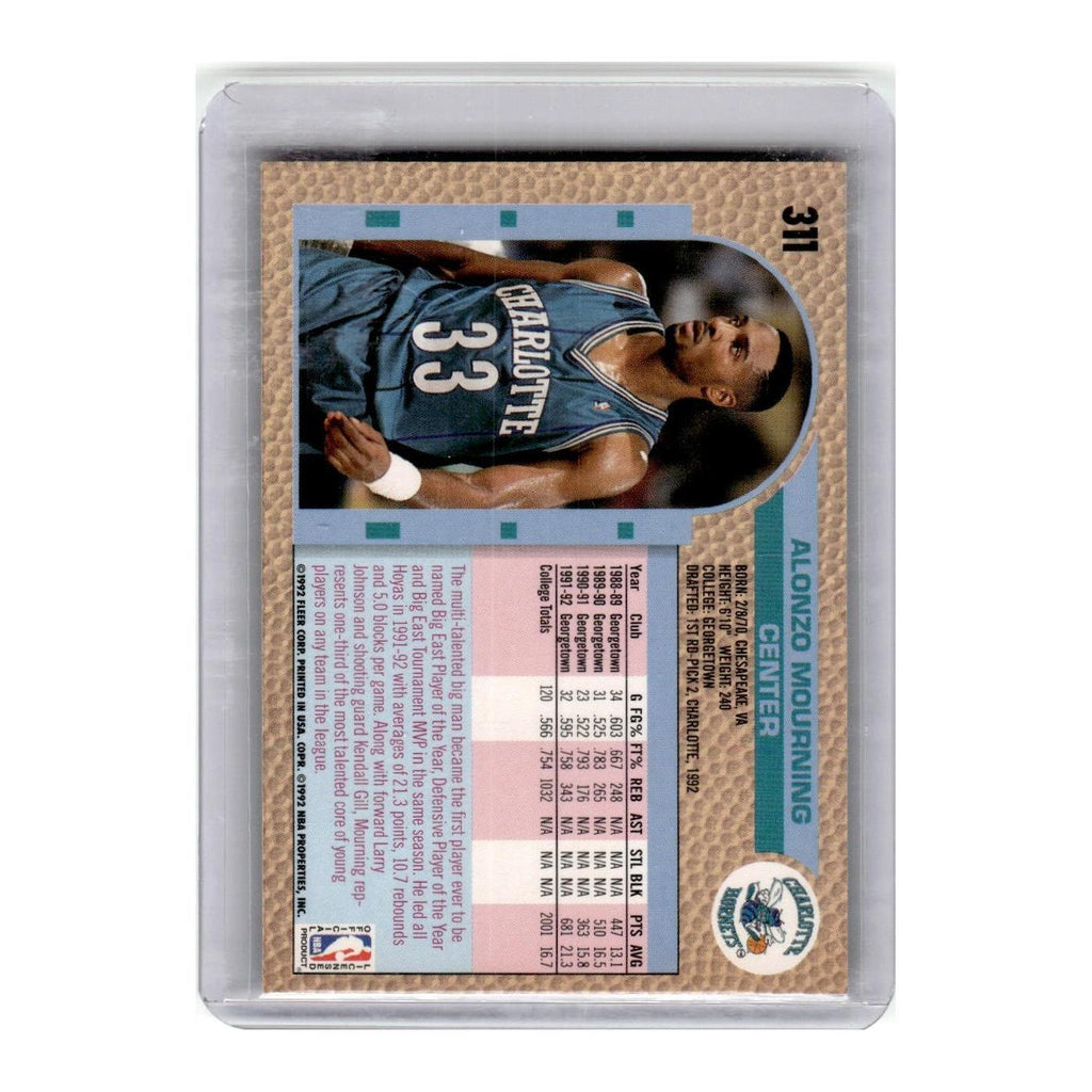 1992 Fleer Alonzo Mourning RC Hornets #311