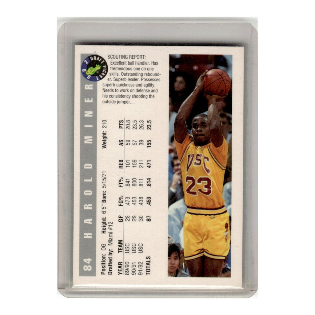 1992 Classic Draft Picks Harold Miner #84