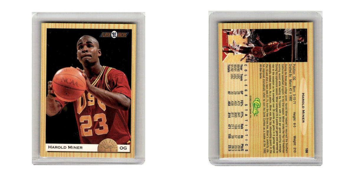 1992 Classic Draft Picks Harold Miner USC Trojans/Miami Heat #108
