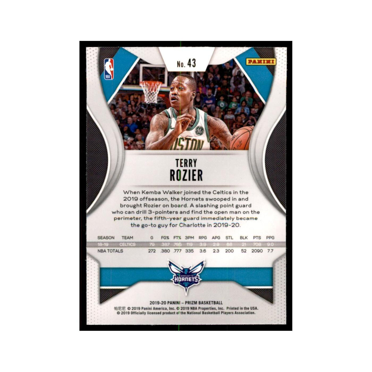 2019 Panini Prizm Terry Rozier Basketball Cards #43