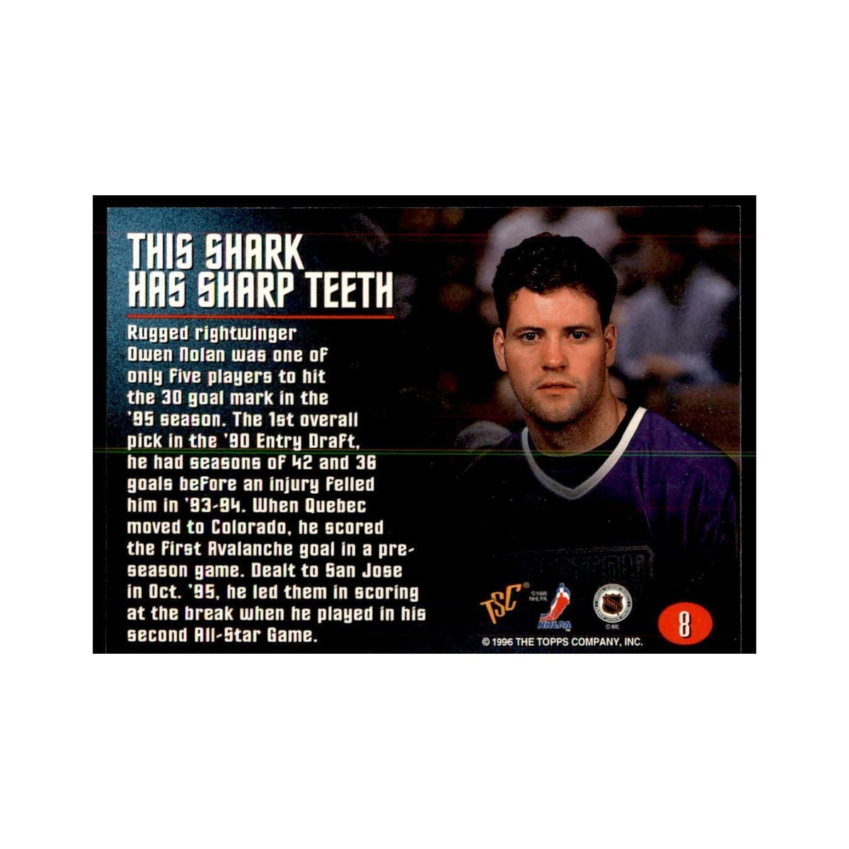 1996 Stadium Club Members Only Owen Nolan Hockey Cards #8