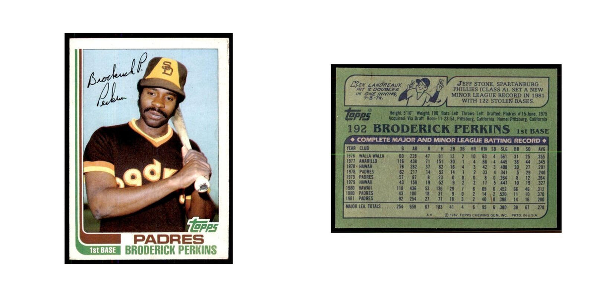 1982 Topps Broderick Perkins Baseball Cards #192