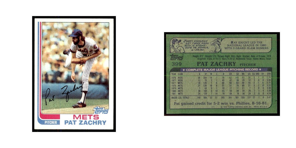 1982 Topps Pat Zachry Baseball Cards #399