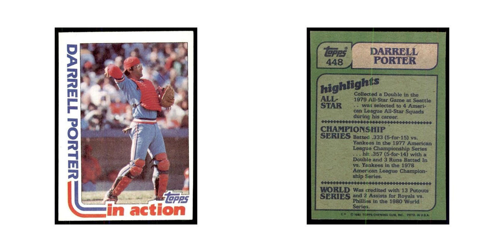 1982 Topps Darrell Porter Baseball Cards #448