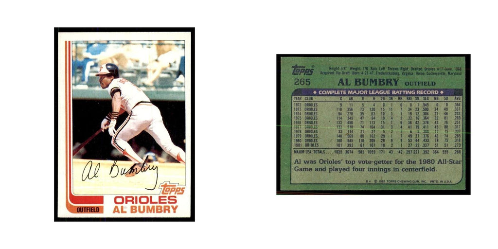 1982 Topps Al Bumbry Baseball Cards #265