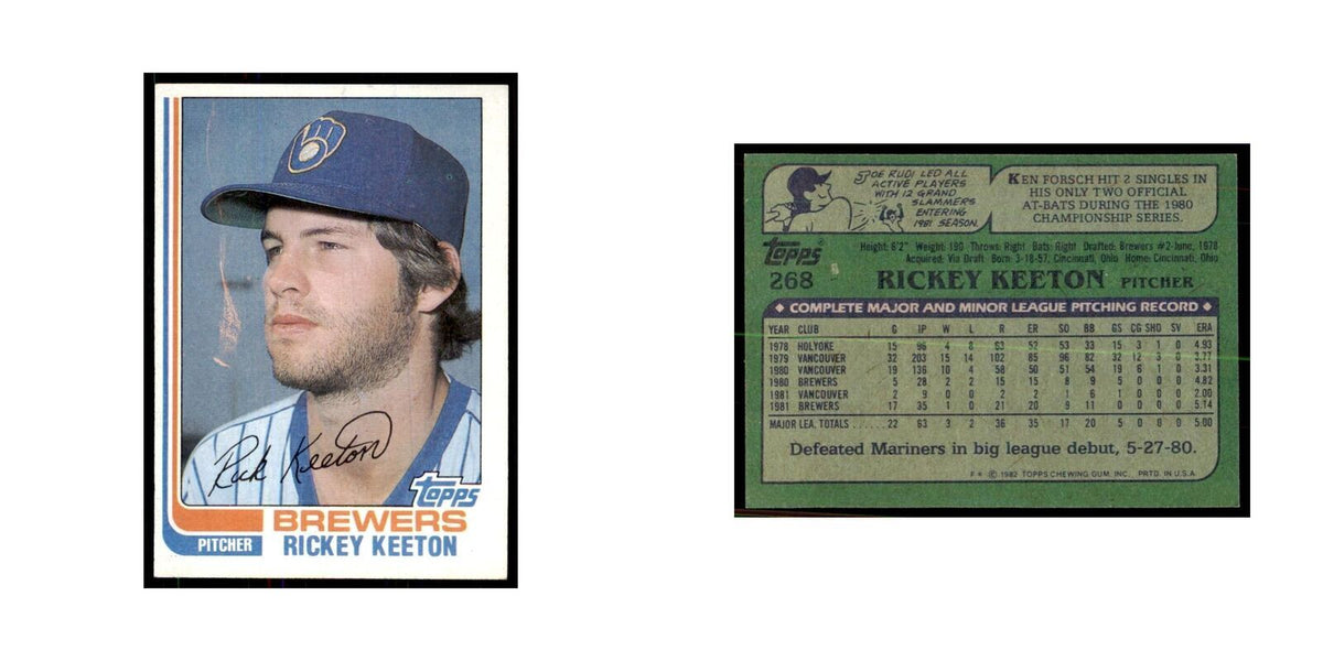 1982 Topps Rickey Keeton Baseball Cards #268