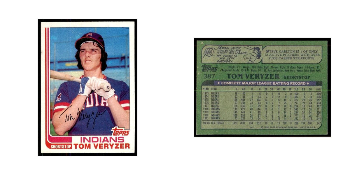 1982 Topps Tom Veryzer Baseball Cards #387