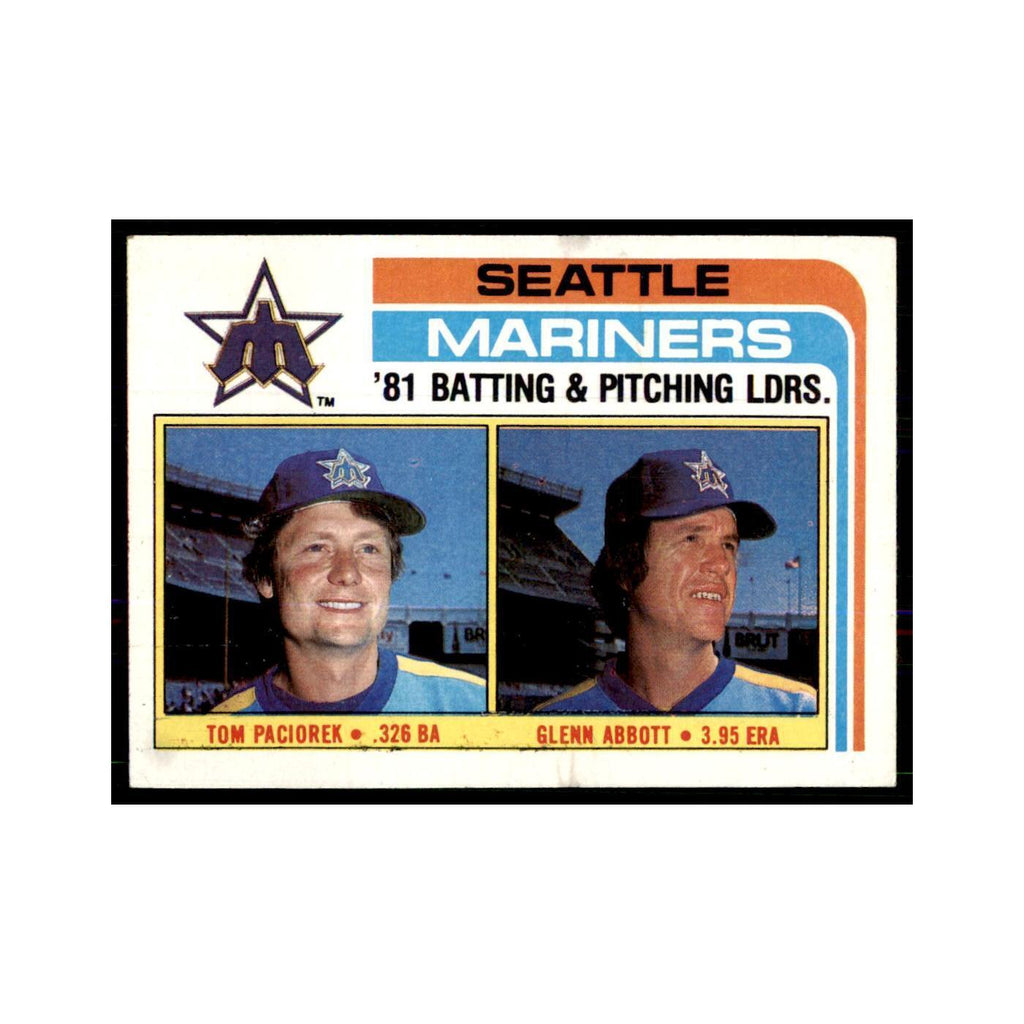 1982 Topps Mariners Team Leaders - Tom Paciorek/Glenn Abbott Baseball Cards #336