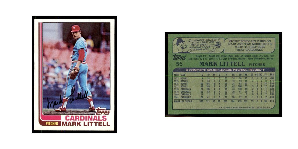 1982 Topps Mark Littell Baseball Cards #56
