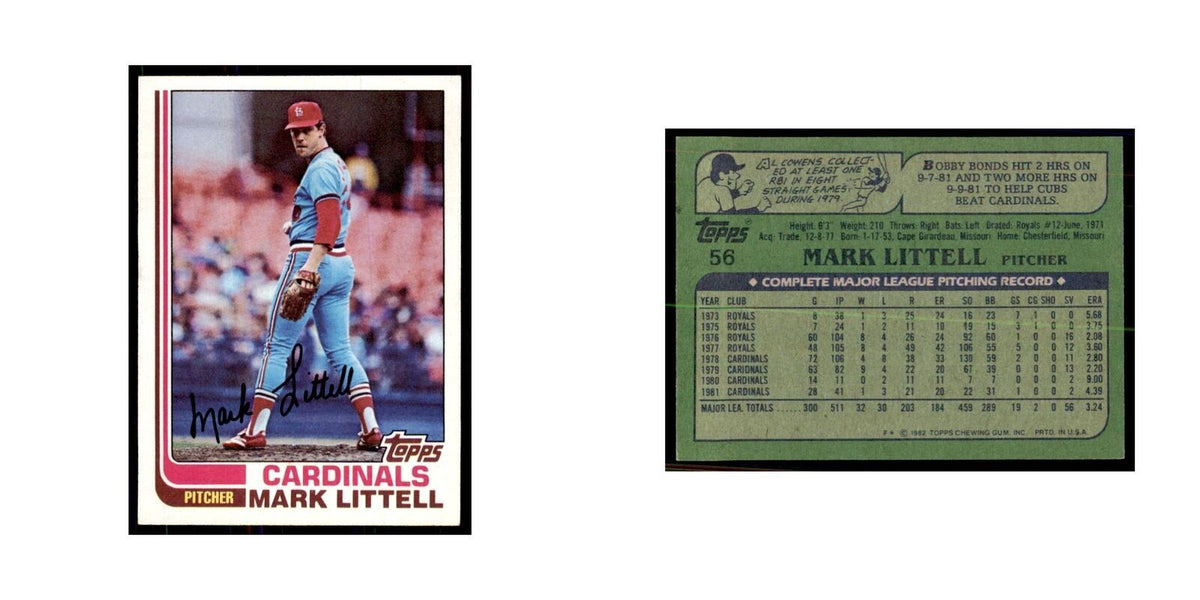 1982 Topps Mark Littell Baseball Cards #56