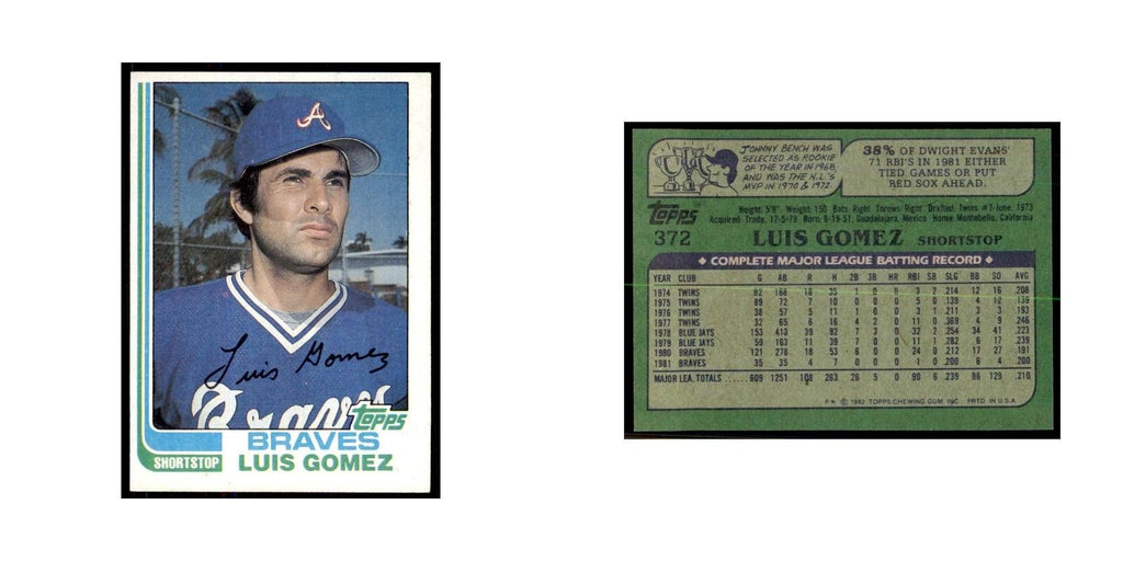 1982 Topps Luis Gomez Baseball Cards #372