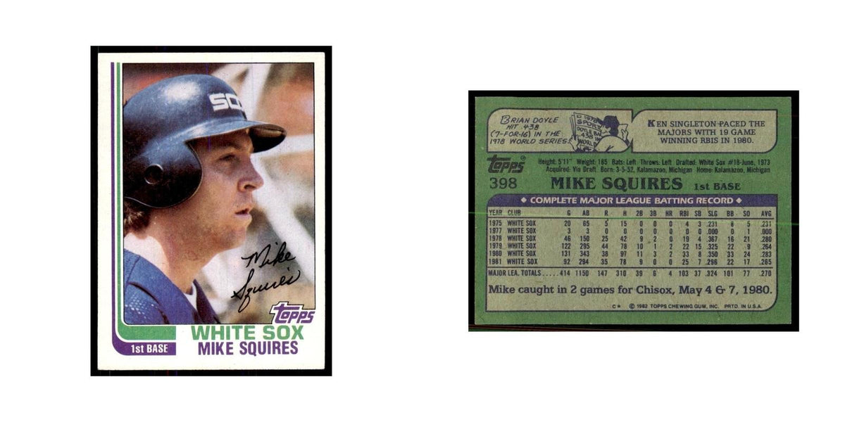 1982 Topps Mike Squires Baseball Cards #398