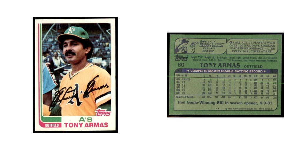 1982 Topps Tony Armas Baseball Cards #60