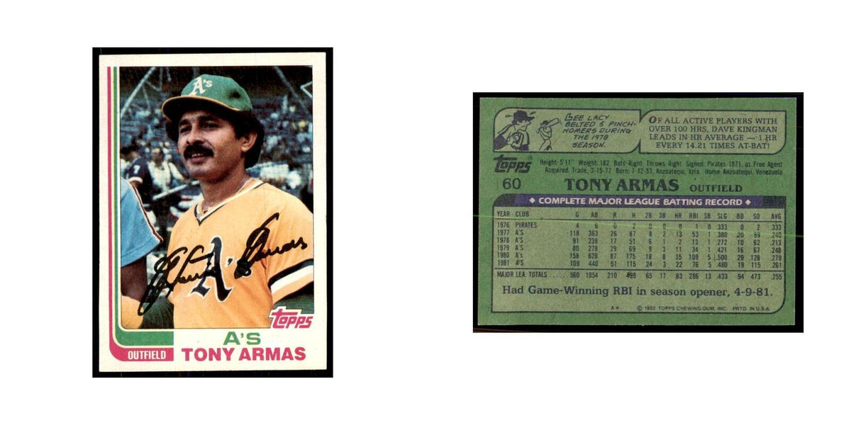 1982 Topps Tony Armas Baseball Cards #60