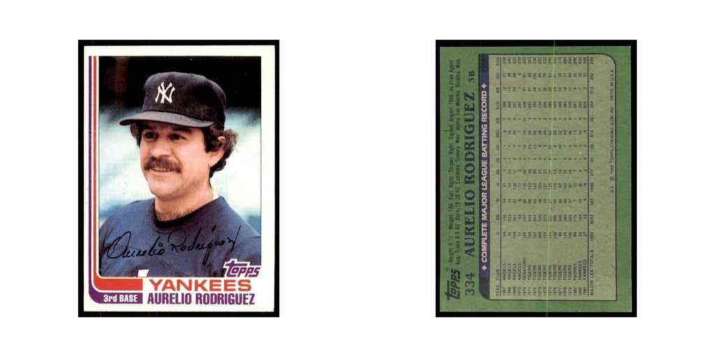 1982 Topps Aurelio Rodriguez Baseball Cards #334
