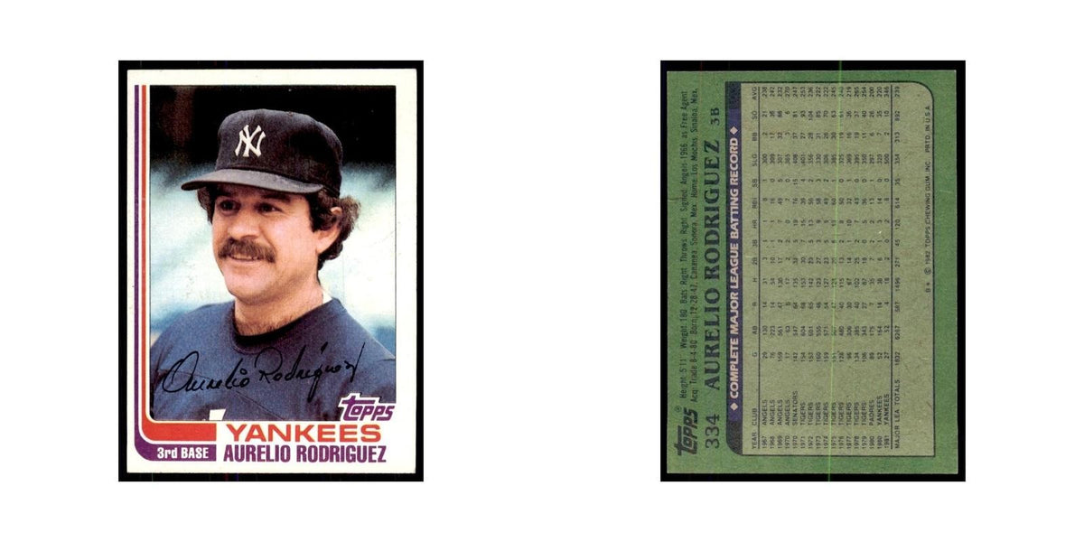 1982 Topps Aurelio Rodriguez Baseball Cards #334