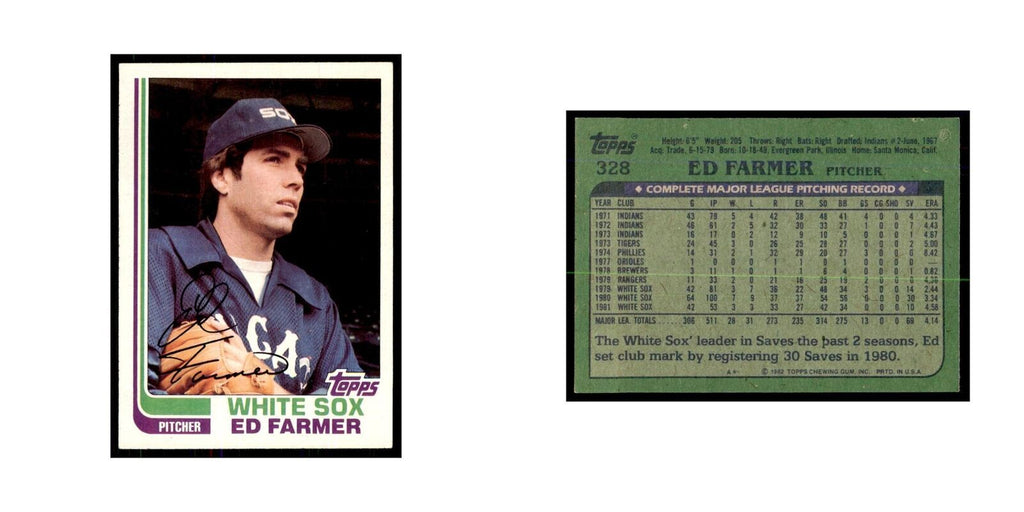 1982 Topps Ed Farmer Baseball Cards #328