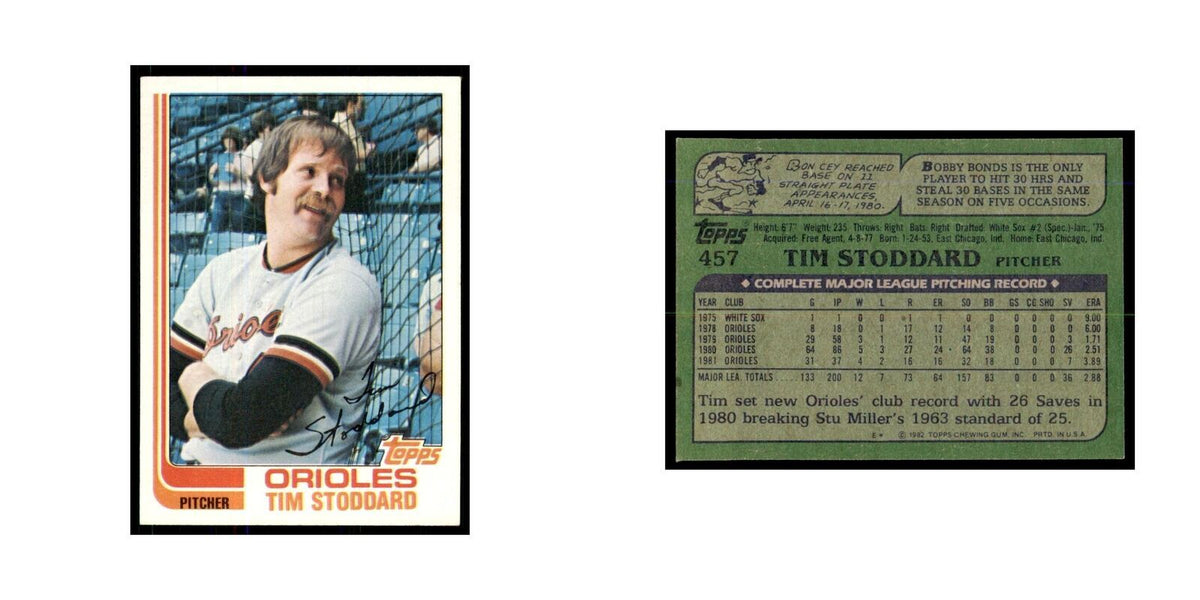 1982 Topps Tim Stoddard Baseball Cards #457