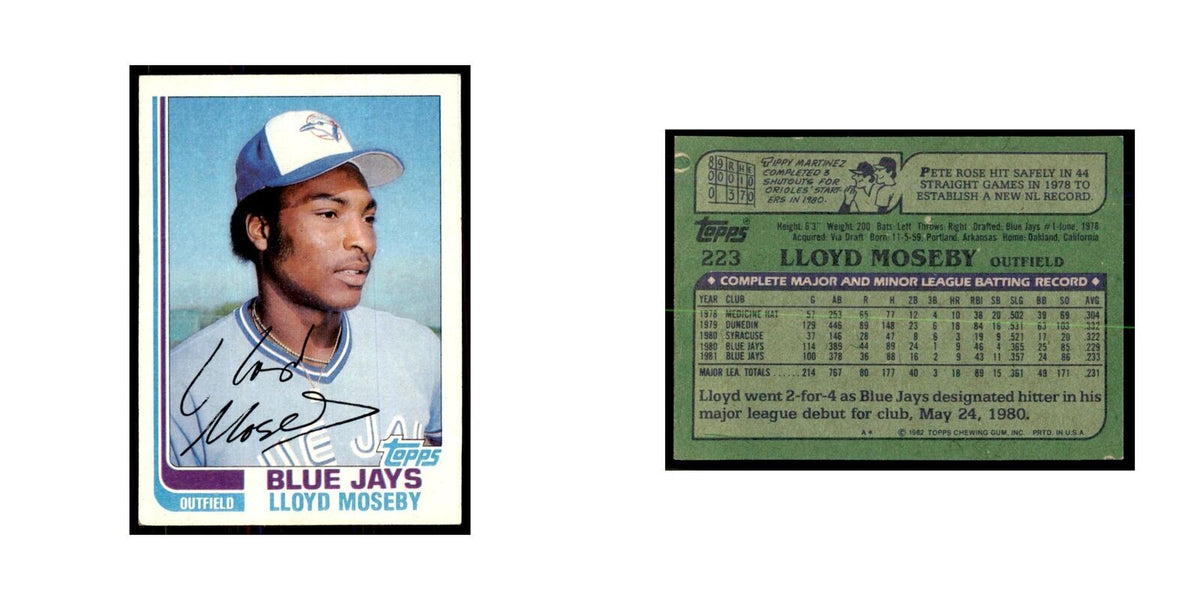 1982 Topps Lloyd Moseby Baseball Cards #223