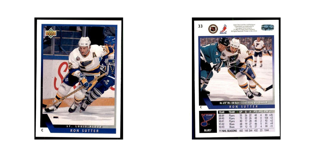 1993 Upper Deck Ron Sutter Hockey Cards #33