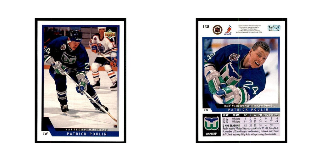 1993 Upper Deck Patrick Poulin Hockey Cards #138
