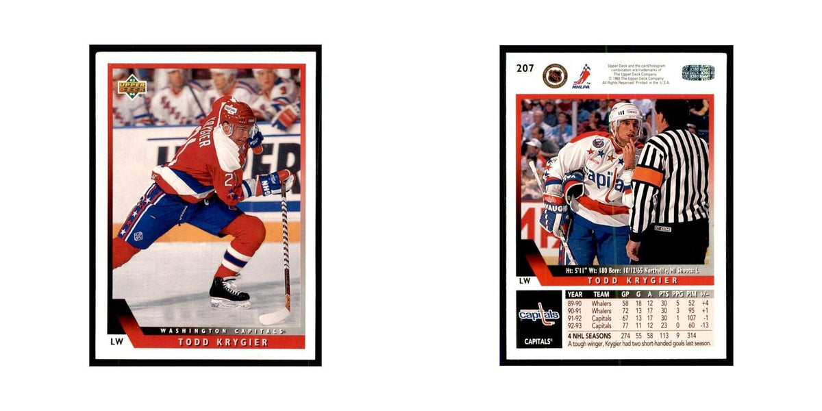 1993 Upper Deck Todd Krygier Hockey Cards #207