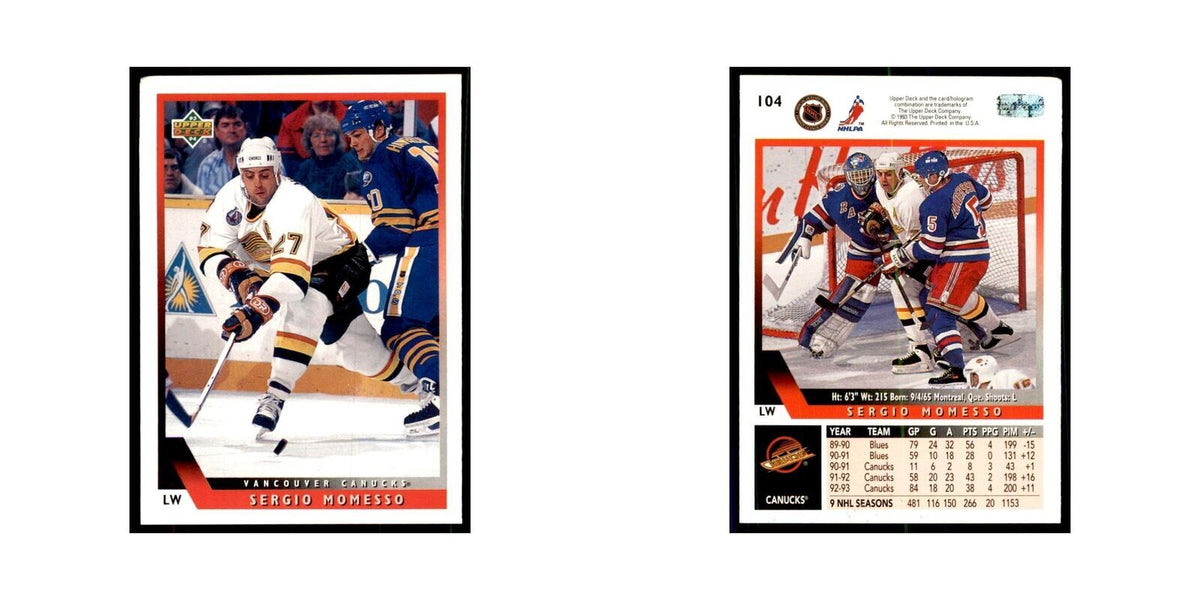 1993 Upper Deck Sergio Momesso Hockey Cards #104