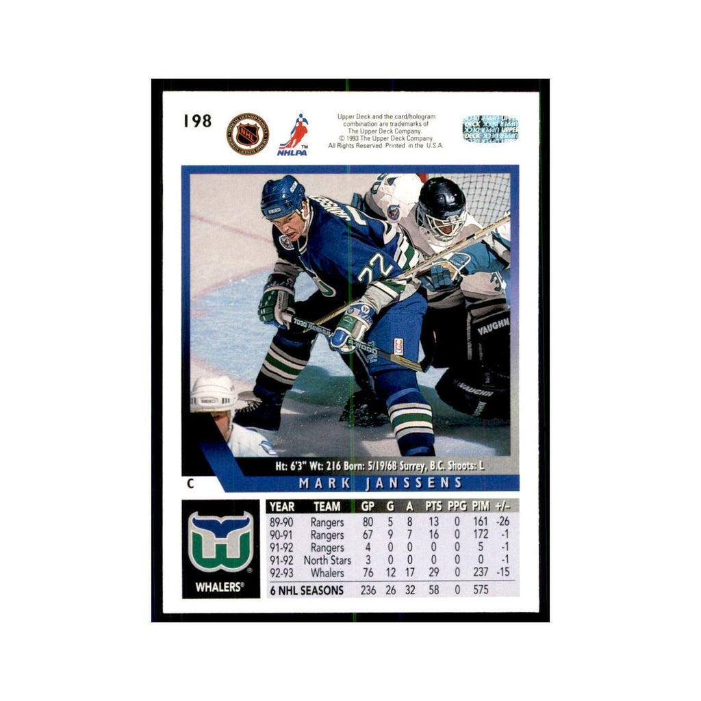 1993 Upper Deck Mark Janssens Hockey Cards #198