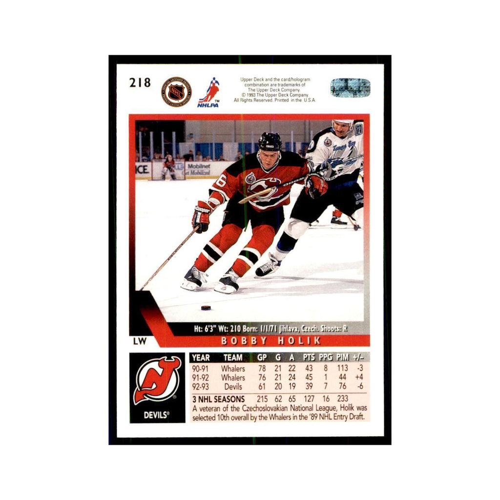 1993 Upper Deck Bobby Holik Hockey Cards #218