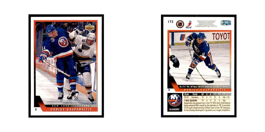 1993 Upper Deck Darius Kasparaitis Hockey Cards #173