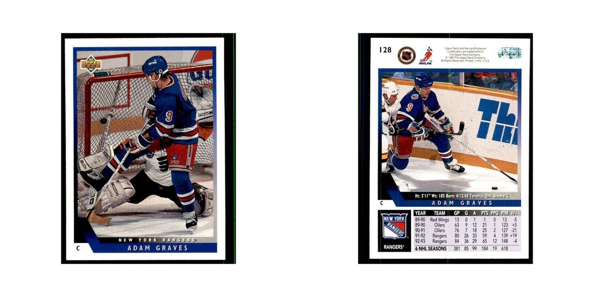 1993 Upper Deck Adam Graves Hockey Cards #128