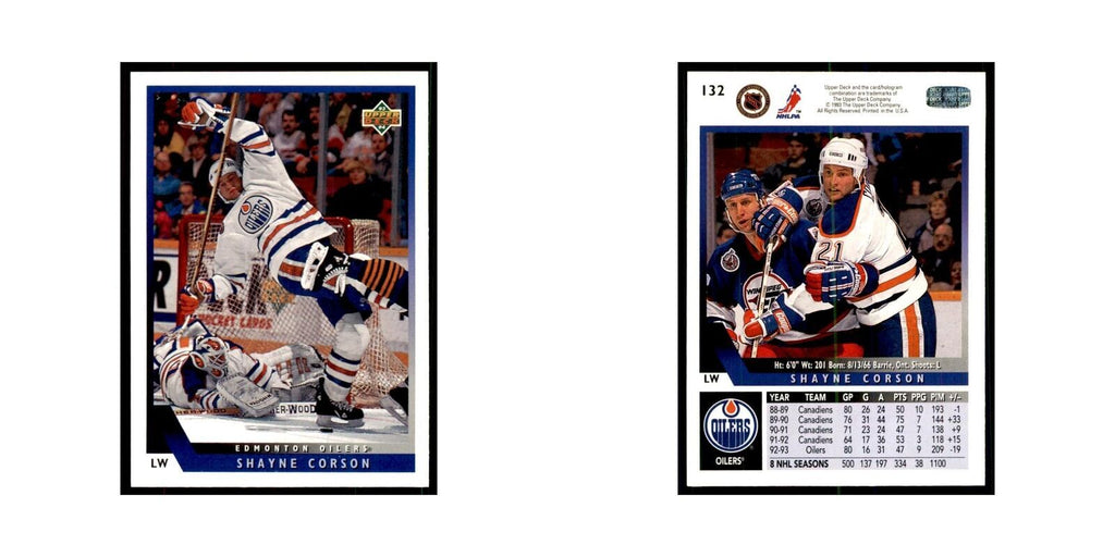 1993 Upper Deck Shayne Corson Hockey Cards #132