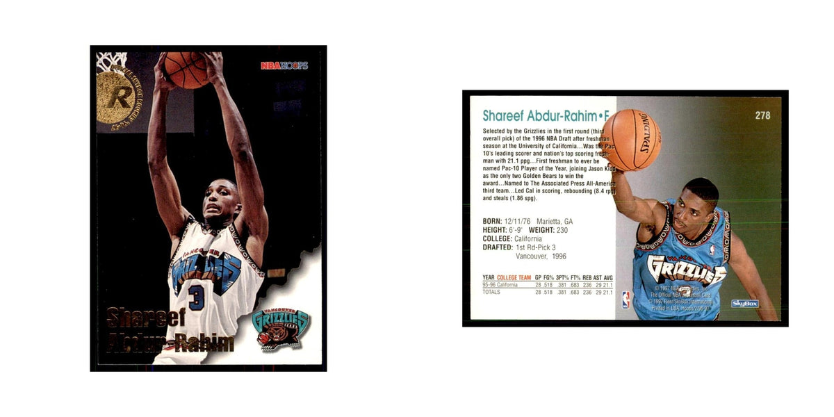 Shareef Abdur-Rahim 1996 NBA Hoops #278 Basketball Cards Basketball Card NM
