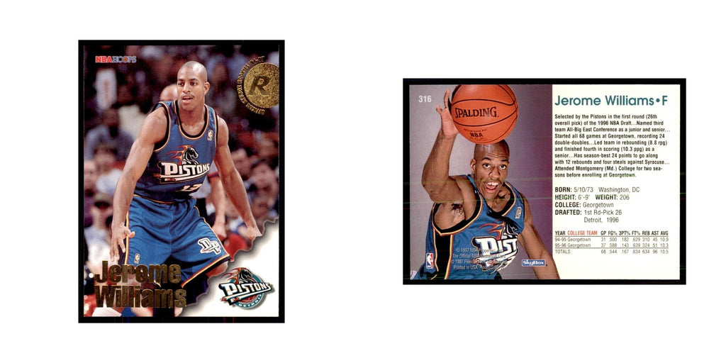 Jerome Williams Rookie 1996 NBA Hoops #316 Basketball Cards Basketball Card NM