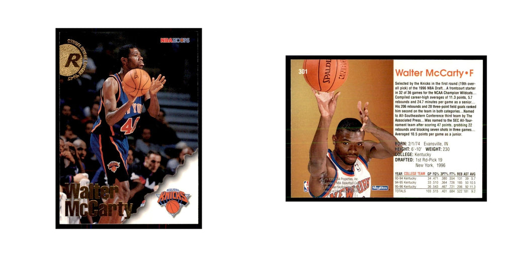 Walter McCarty Rookie 1996 NBA Hoops #301 Basketball Cards Basketball Card NM
