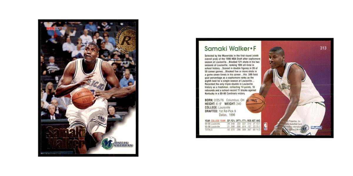 Samaki Walker Rookie 1996 NBA Hoops #313 Basketball Cards Basketball Card NM