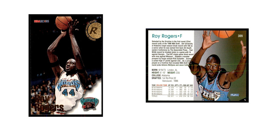 Roy Rogers Rookie 1996 NBA Hoops #309 Basketball Cards Basketball Card NM