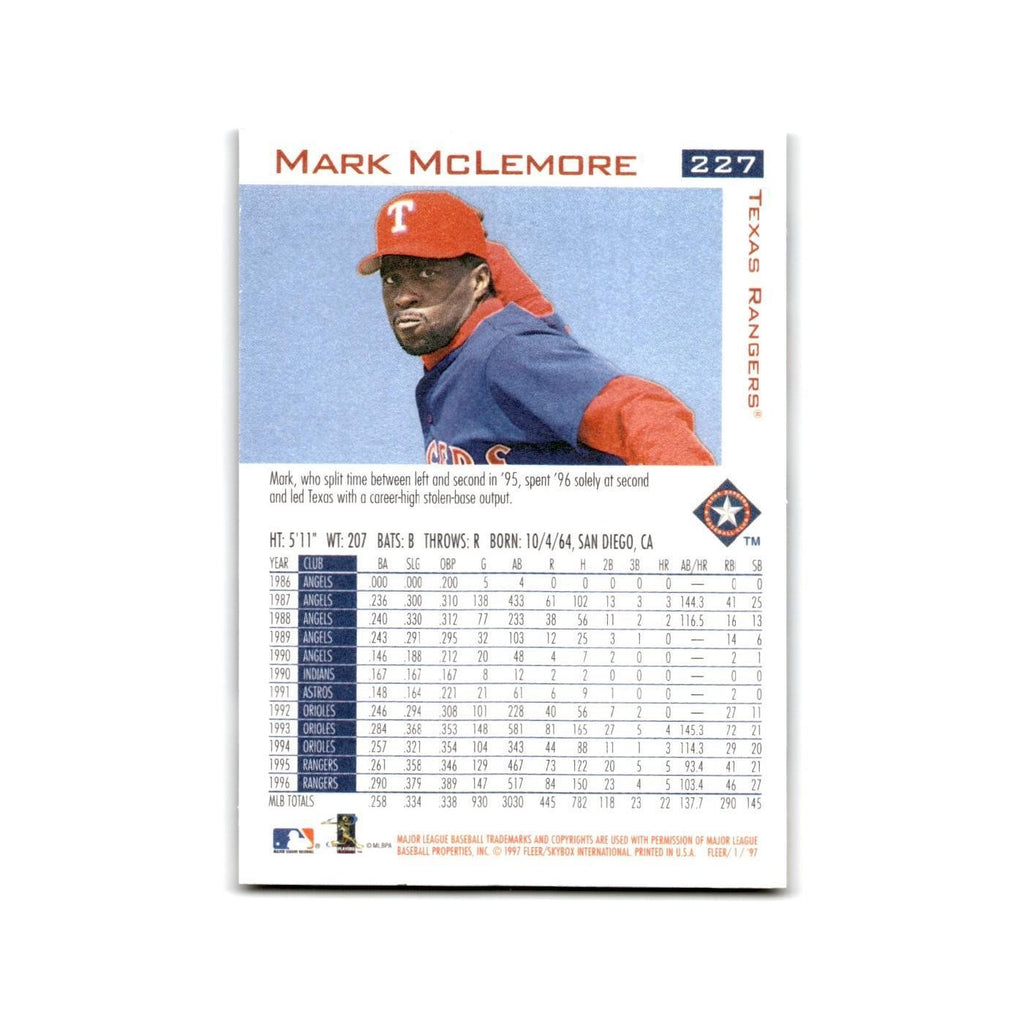 Mark McLemore 1997 Fleer #227 Texas Rangers Baseball Card NM